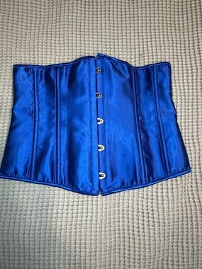 Royal Blue Satin Waist Corset Womens Size Medium Coquette Royalcore Regency